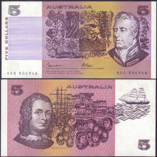 1985 Australia $5 Johnston/Fraser OCR-B (Unc) L001959